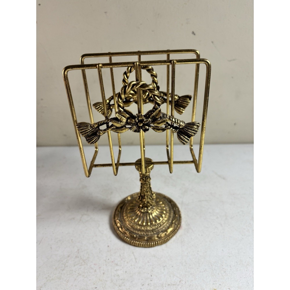 Vtg Matson Stylebuilt Guest Towel Napkin Holder Gold Gilt Tassels‎ Ormolu Metal